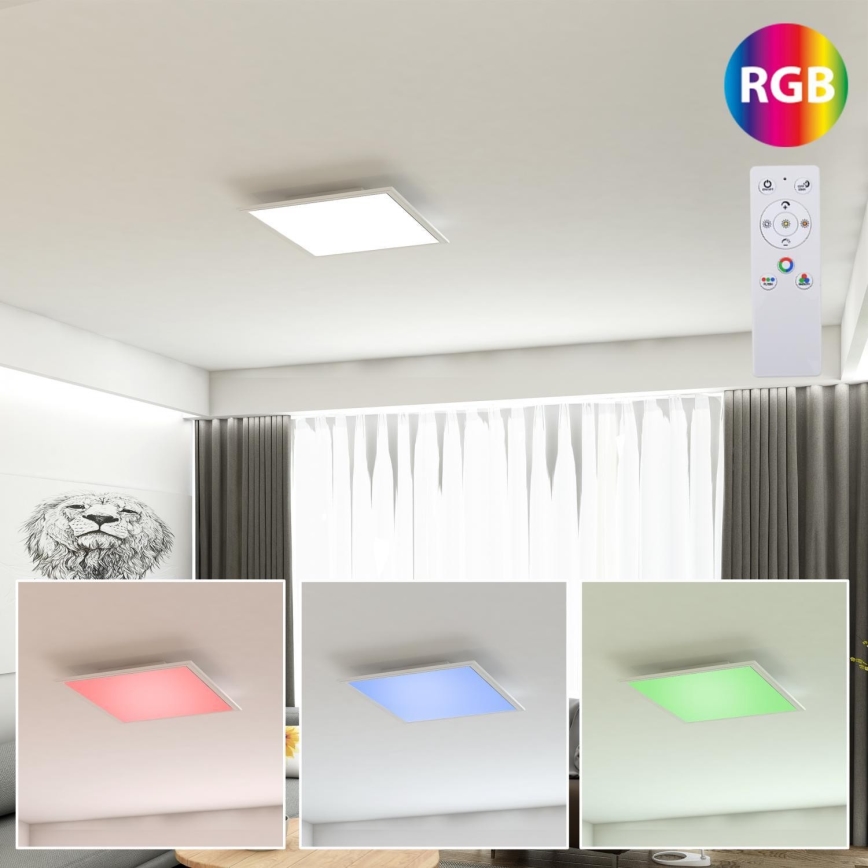 Brilo - Iluminação de teto LED RGB com regulação COLOUR LED/15W/230V 3000-6500K + comando