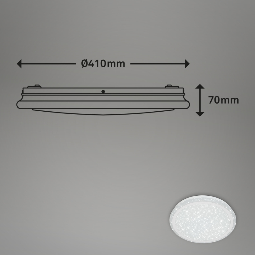 Brilo - Iluminação de teto RGBW com regulação STARRY SKY LED/24W/230V 3000-6500K + controlo remoto
