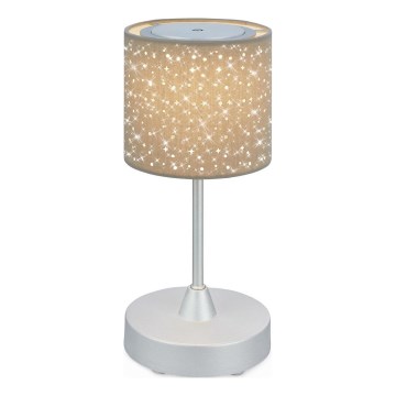 Brilo - Lâmpada de mesa exterior recarregável LED regulável LOLE LED/3W/5V 2000mAh IP44 prata/bege