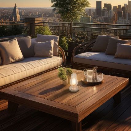 Brilo - Candeeiro de mesa recarregável para exterior LED dimerizável KANEA LED/1,5W/5V IP44 1200 mAh bege