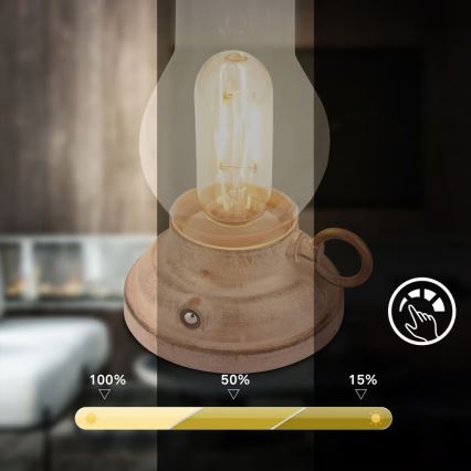 Brilo - Candeeiro de mesa recarregável para exterior LED dimerizável KANEA LED/1,5W/5V IP44 1200 mAh bege