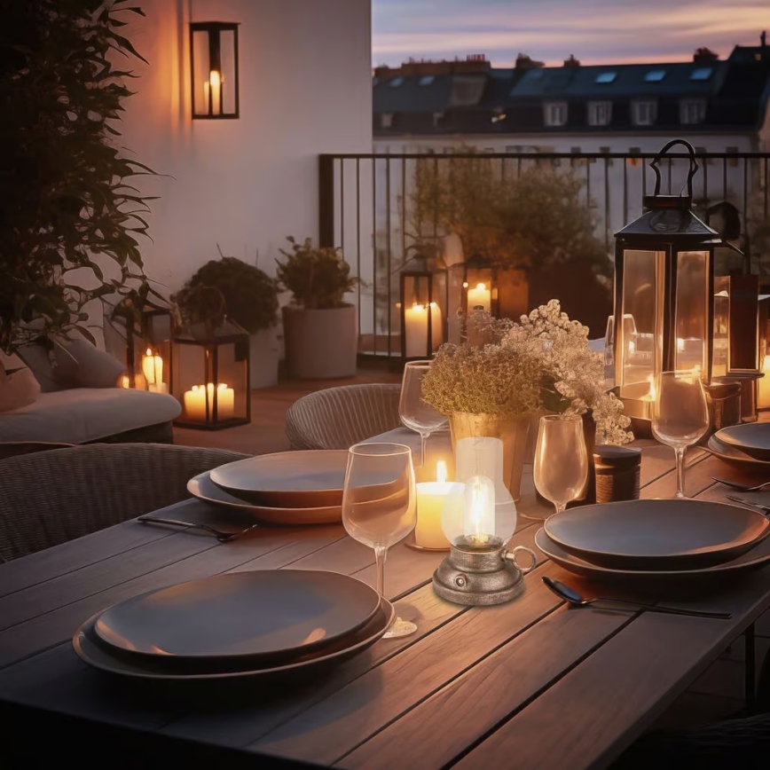 Brilo - Candeeiro de mesa recarregável e dimerizável para exterior KANEA LED/1,5W/5V IP44 1200 mAh bronze