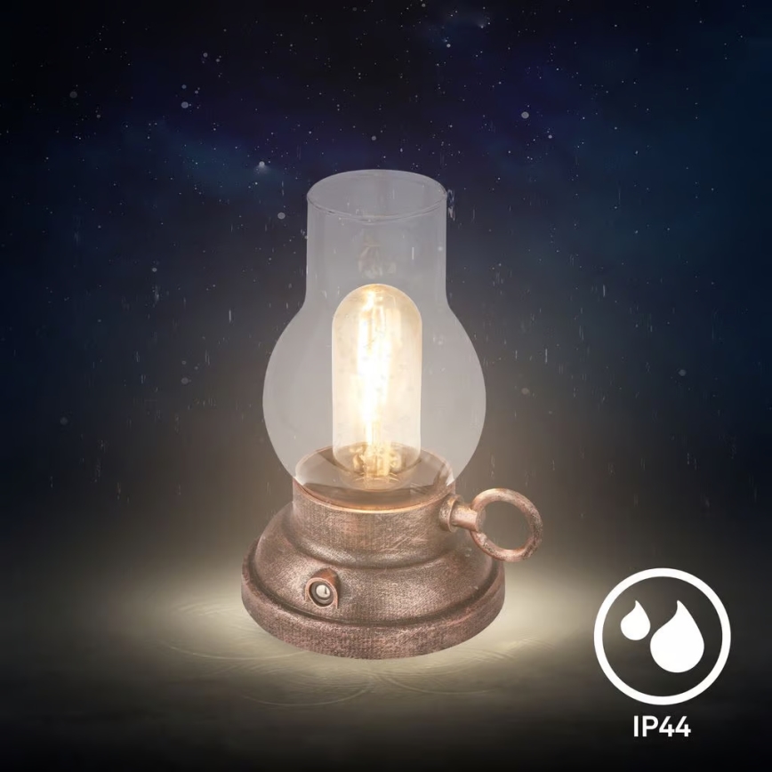 Brilo - Candeeiro de mesa recarregável e dimerizável para exterior KANEA LED/1,5W/5V IP44 1200 mAh bronze