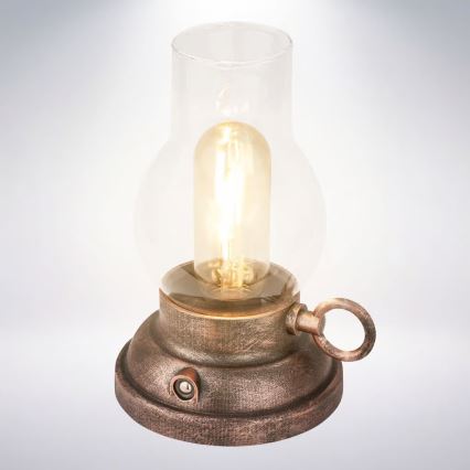 Brilo - Candeeiro de mesa recarregável e dimerizável para exterior KANEA LED/1,5W/5V IP44 1200 mAh bronze