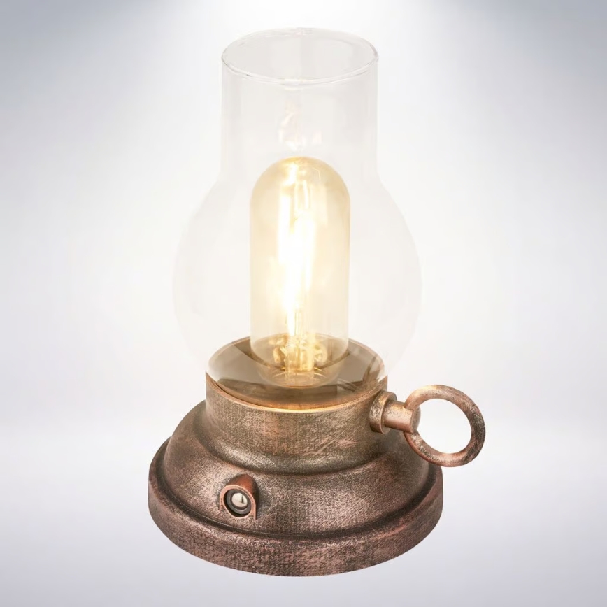 Brilo - Candeeiro de mesa recarregável e dimerizável para exterior KANEA LED/1,5W/5V IP44 1200 mAh bronze