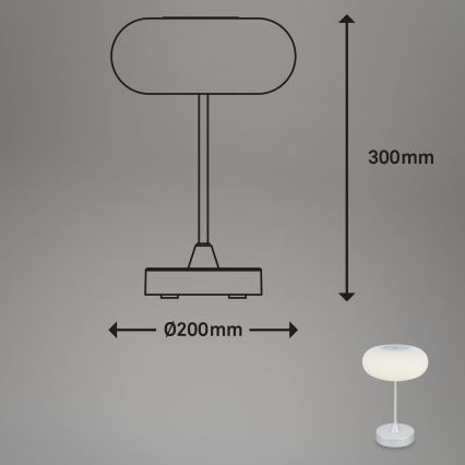 Brilo - Lâmpada de Mesa LED Recarregável e Dimerizável para Exterior OLANA LED/3W/5V IP44