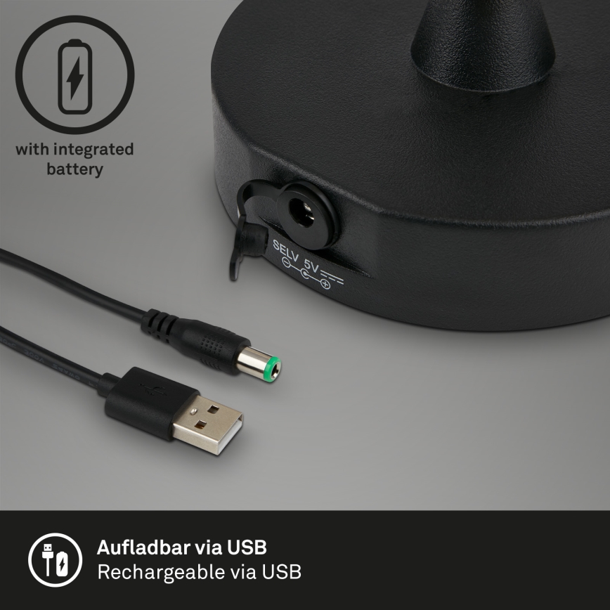 Brilo - Lâmpada LED recarregável externa com dimmer LED/3W/5V IP44 2000 mAh