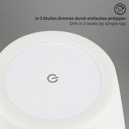 Brilo - Lâmpada LED recarregável externa com dimmer LED/3W/5V IP44 2000 mAh