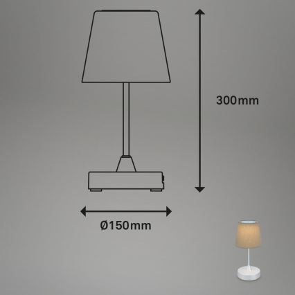 Brilo - Candeeiro de mesa para exterior LED com regulação LED/3W/5V IP44 prateado/bege