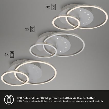 Brilo - LED Dimerizável candeeiro de tecto LED/26W/230V 3000K cromo fosco