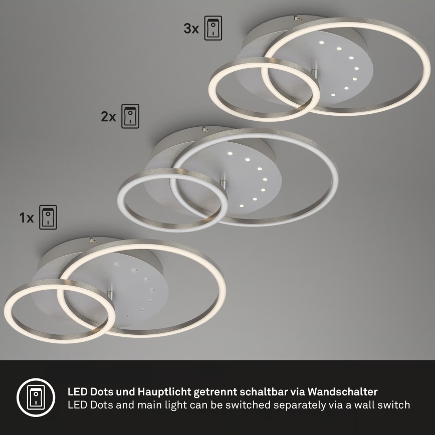 Brilo - LED Dimerizável candeeiro de tecto LED/26W/230V 3000K cromo fosco