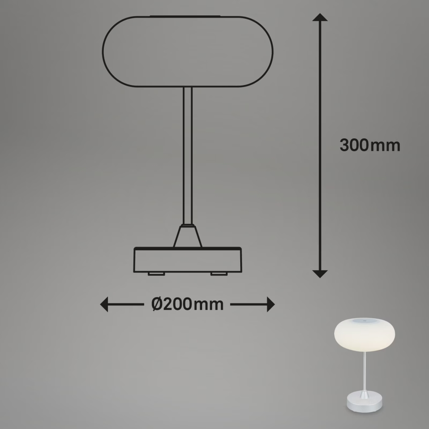 Brilo - LED Candeeiro de Mesa Recarregável e Regulável para Exterior OLANA LED/3W/5V 3300K IP44 2000 mAh