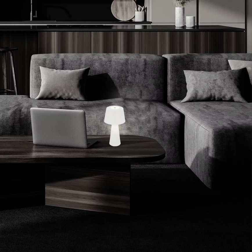 Brilo - LED Regulação rechargeable exterior candeeiro de mesa LED/3,5W/5V IP44 branco