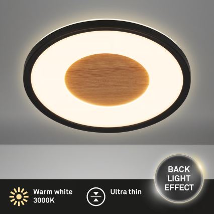 Brilo - Luminária de teto LED SUFIT WOOD, 18W/230V, 3000K, Ø29 cm