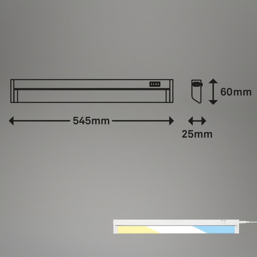 Brilo - Luminária LED sob armário LED/6W/230V 2700/4000/6500K 54,5 cm branca
