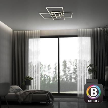 Brilo - Candeeiro de tecto LED dimerizável FRAME LED/50W/230V 2700-6500K 72,4x72,4cm preto Wi-Fi Tuya + comando remoto