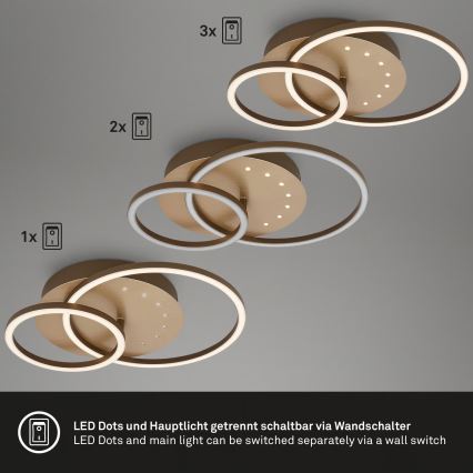 Brilo - Plafon LED dimerizável LED/26W/230V 3000K castanho