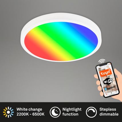 Brilo - LED RGBW Candeeiro de tecto dimerizável LED/20W/230V 2200-6500K Wi-Fi Tuya pr. 27 cm