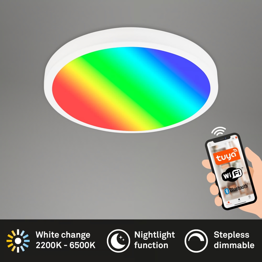 Brilo - LED RGBW Candeeiro de tecto dimerizável LED/20W/230V 2200-6500K Wi-Fi Tuya pr. 27 cm