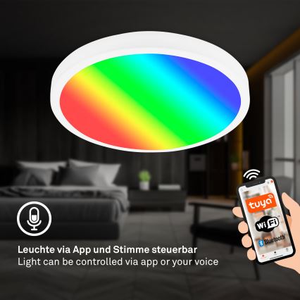 Brilo - LED RGBW Candeeiro de tecto dimerizável LED/20W/230V 2200-6500K Wi-Fi Tuya pr. 27 cm