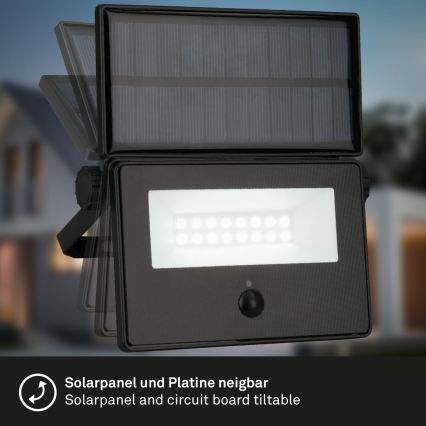 Brilo - Refletor solar LED com sensor LED/5W/5,5V IP54 1200 mAh