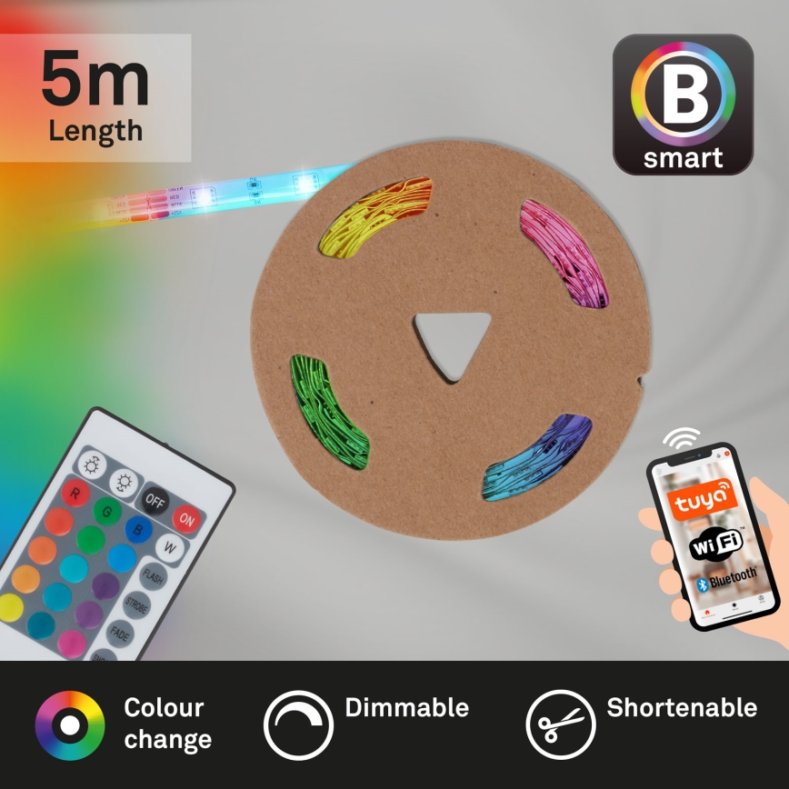 Brilo - Tira LED RGBW com regulação 6,5m LED/18W/230V Wi-Fi Tuya + controlo remoto