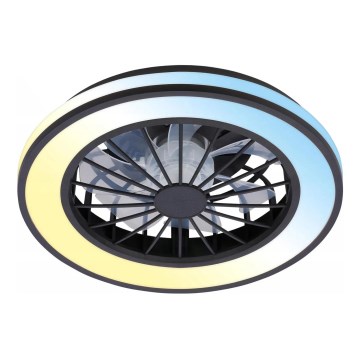 Brilo - Ventilador de teto LED dimável VENTURO LED/24W/230V 3000-6500K preto + controlo remoto