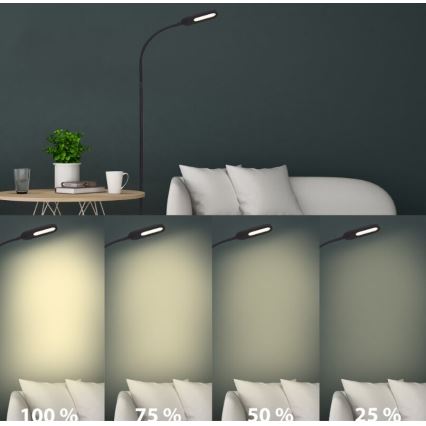 Briloner 1297-015 - Lâmpada de pé flexível LED regulável LED/6,6W/230V 3000K/4000K/6000K