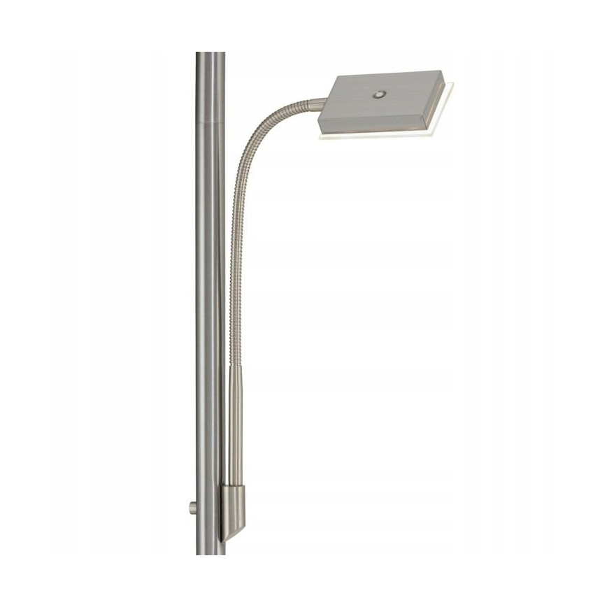 Briloner 1328-022 - Candeeiro de pé LED dimerizável LED/21W/230V + LED/3,5W cromado fosco