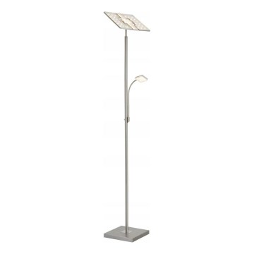 Briloner 1328-022 - Candeeiro de pé LED dimerizável LED/21W/230V + LED/3,5W cromado fosco