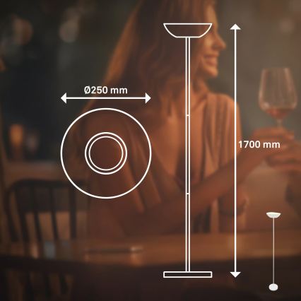 Briloner 1500016 - Candeeiro de pé LED regulável ESTATE LED/8W/5V 4000 mAh branco