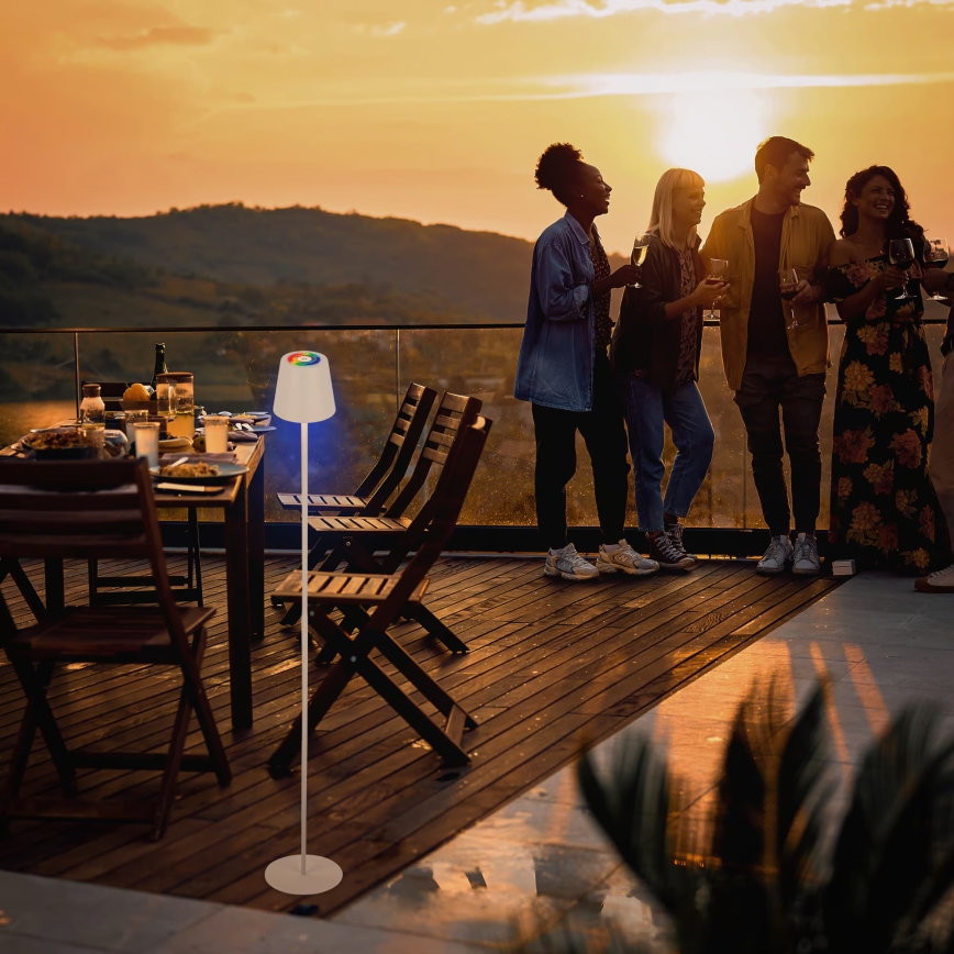 Briloner 1507016 - Candeeiro de pé LED dimerizável KIKI LED/4,3W/5V IP44 2600 mAh branco