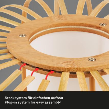 Briloner 1759011 - Candeeiro de pé 1xE27/10W/230V bambu/preto