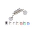 Briloner 2040-022 - Luminária de embutir LED RGB regulável 2xLED/3,3W/230V com controlo remoto