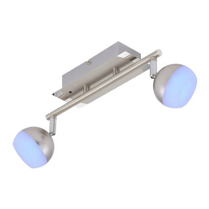 Briloner 2040-022 - Luminária de embutir LED RGB regulável 2xLED/3,3W/230V com controlo remoto