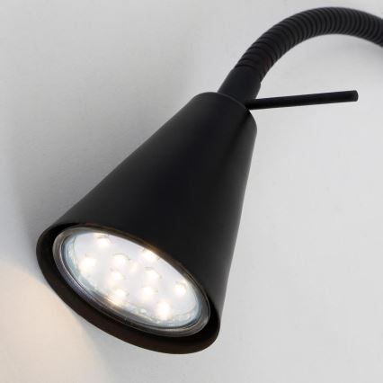 Briloner 2080-015 - Luminária de parede LED flexível COMFORT LIGHT 1xGU10/5W/230V preta