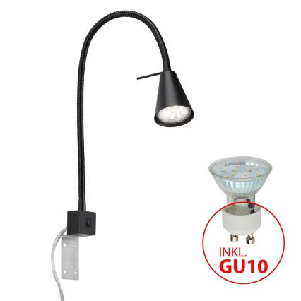 Briloner 2080-015 - Candeeiro de parede LED COMFORT LIGHT 1xGU10/5W/230V preto