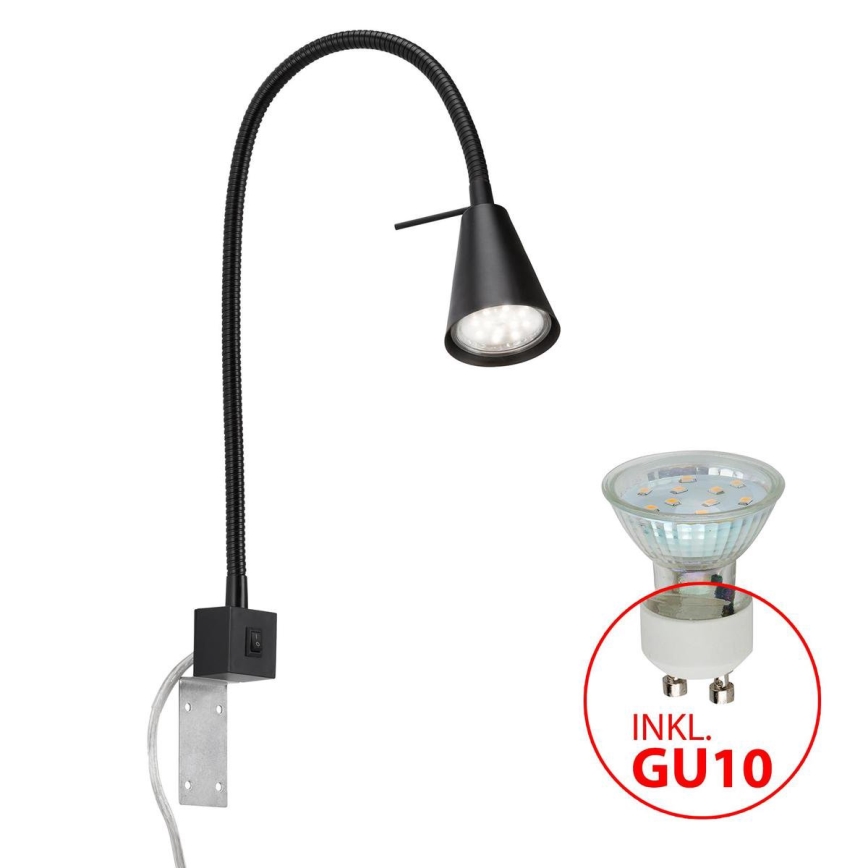 Briloner 2080-015 - Candeeiro de parede LED COMFORT LIGHT 1xGU10/5W/230V preto