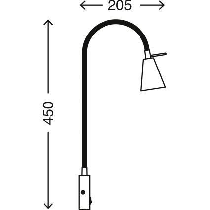 Briloner 2082-012 - Candeeiro de parede LED flexível COMFORT LIGHT 1xGU10/5W/230V cromo fosco