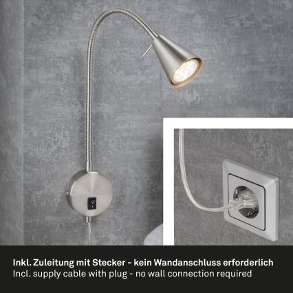 Briloner 2082-012 - Candeeiro de parede LED COMFORT LIGHT 1xGU10/5W/230V cromado mate