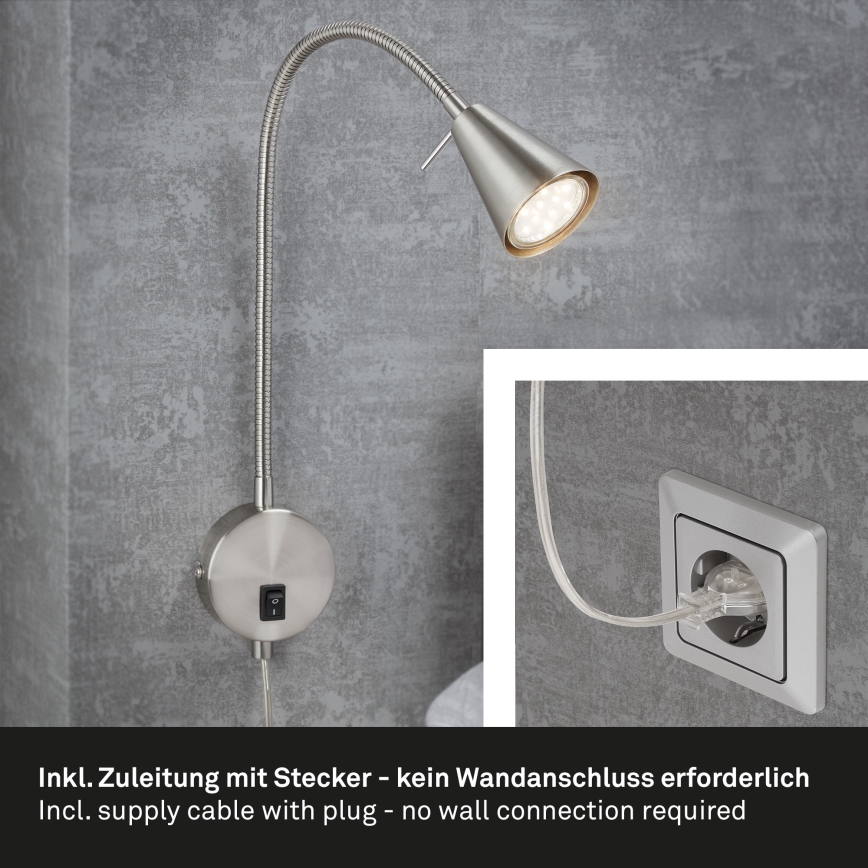 Briloner 2082-012 - Candeeiro de parede LED COMFORT LIGHT 1xGU10/5W/230V cromado mate