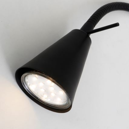 Briloner 2082-015 - Lâmpada de parede LED flexível COMFORT LIGHT 1xGU10/5W/230V preta