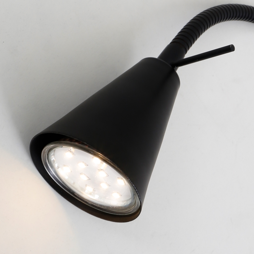 Briloner 2082-015 - Lâmpada de parede LED flexível COMFORT LIGHT 1xGU10/5W/230V preta