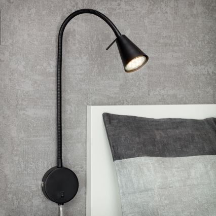 Briloner 2082-015 - Candeeiro de parede LED COMFORT LIGHT 1xGU10/5W/230V preto