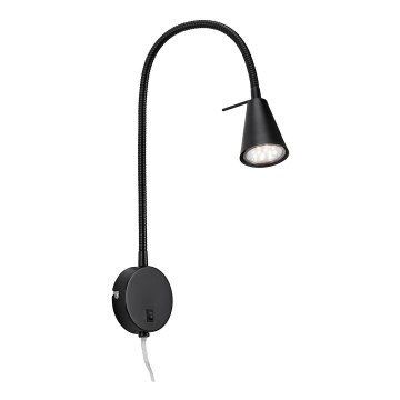 Briloner 2082-015 - Lâmpada de parede LED flexível COMFORT LIGHT 1xGU10/5W/230V preta