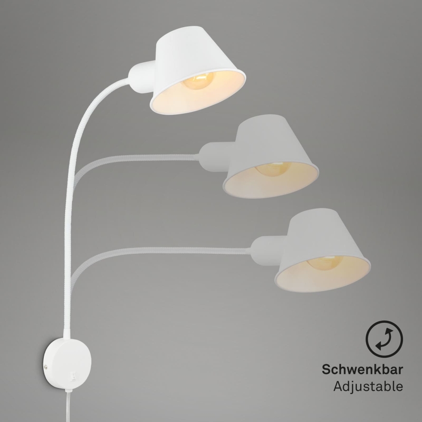 Briloner 2089-016 - Luminária de parede flexível BRELLO 1xE27/10W/230V branca