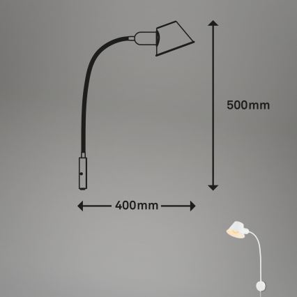 Briloner 2089-016 - Luminária de parede flexível BRELLO 1xE27/10W/230V branca