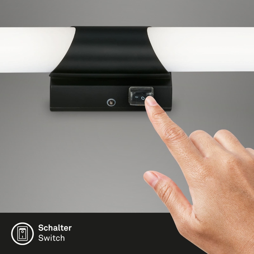 Briloner 2111-015 - Iluminação LED para espelho de casa de banho LED/6,5W/230V 32 cm preto