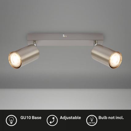 Briloner 2172-022 - Luminária Spot 2xGU10/9W/230V cromo fosco