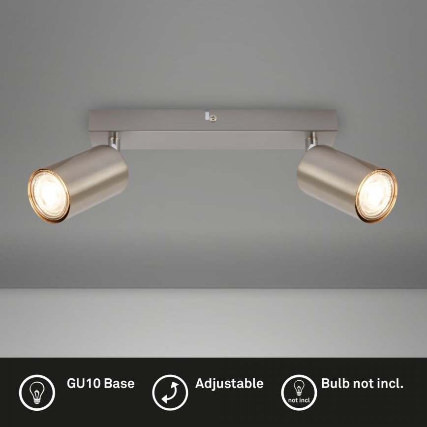 Briloner 2172-022 - Luminária Spot 2xGU10/9W/230V cromo fosco